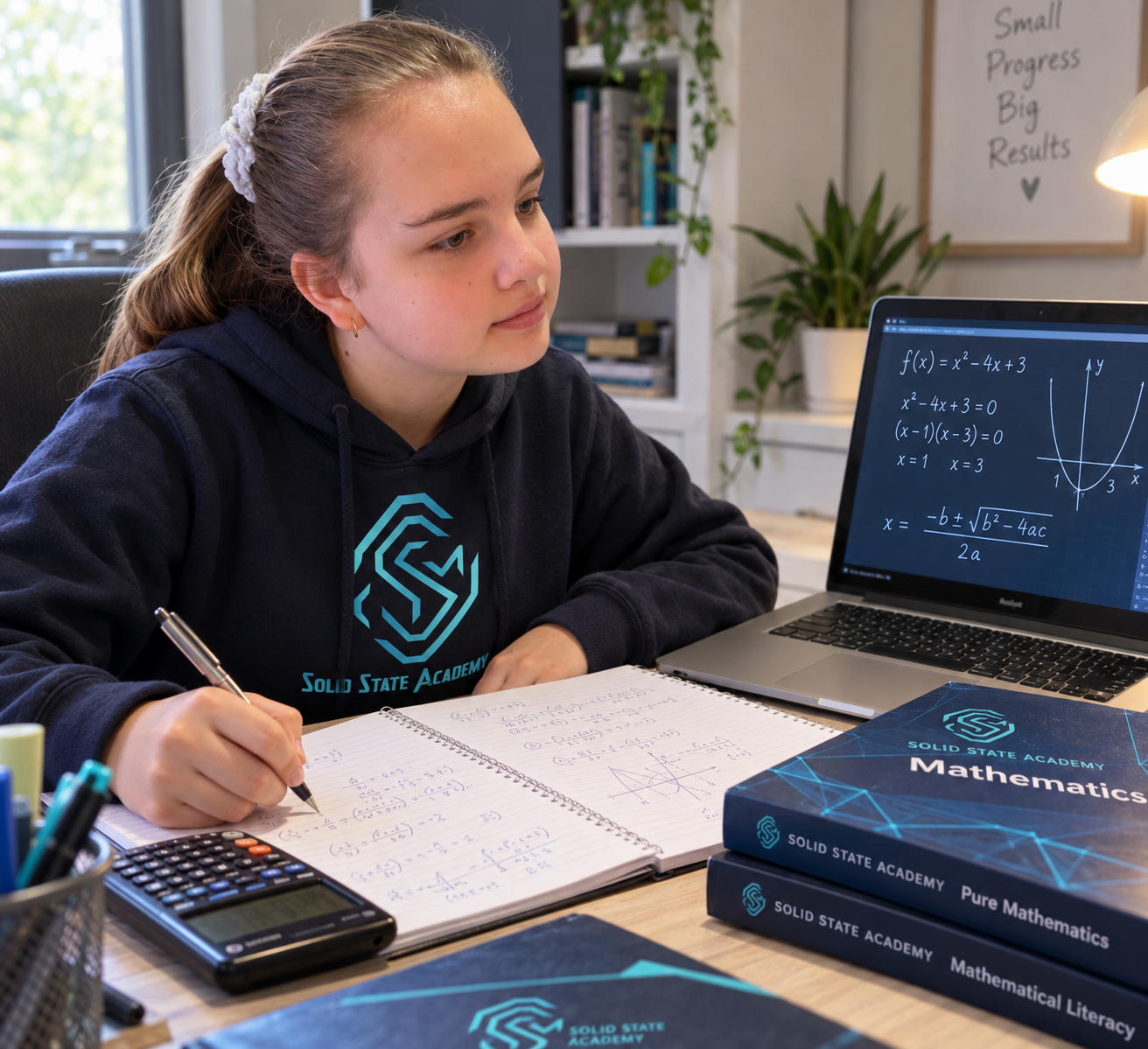 Student learning mathematics with Solid State Academy
